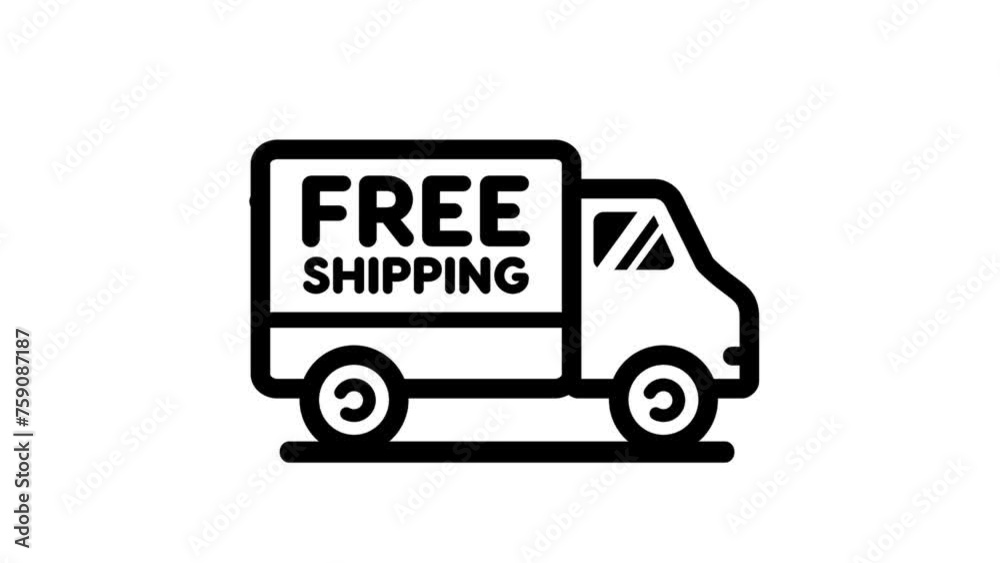 Free shipping delivery truck icon, Alpha channel, transparent background. 4K resolution Free shipping delivery truck icon, Alpha channel, transparent background. 4K resolution