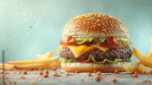 Fresh take on low-fat junk food eye-catching illustration