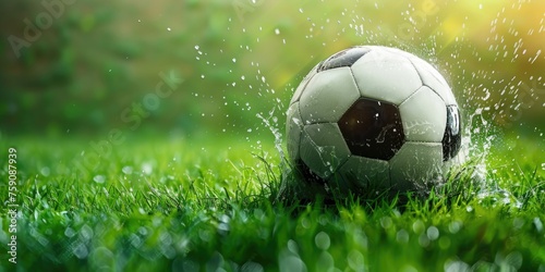background with soccer ball, copyspace © romanets_v