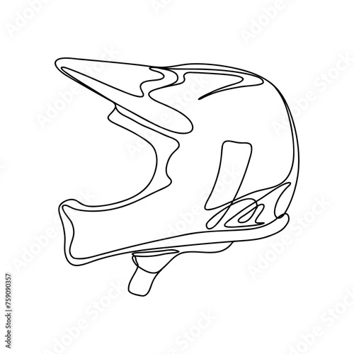 Line art vector moto helmet