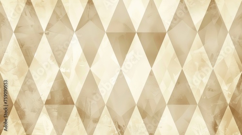 a retro harlequin background with a seamless pattern of alternating diamonds in subtle beige tones, giving it a vintage wallpaper look