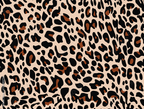
Leopard pattern seamless texture, animal print, black and white background. Cat spots.