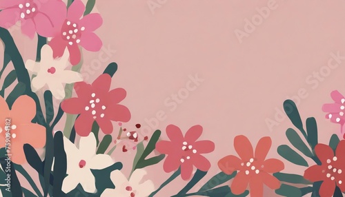 background with flowers copy space for text banner