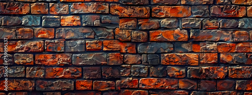 High-resolution image of a vividly colored brick wall, showcasing a variety of hues and textures