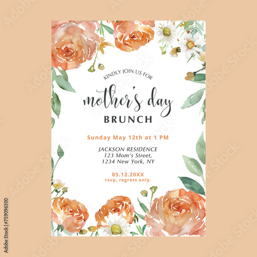 Floral Mother's Day Brunch Invitation