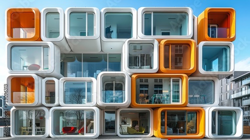 Multicolored Building With Windows and Balconies