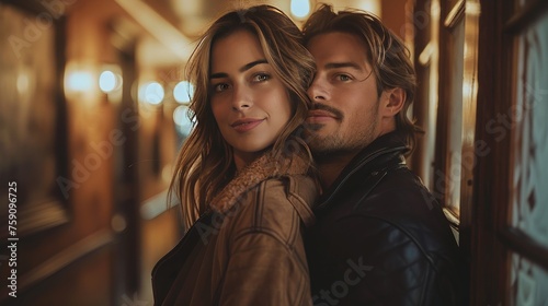 Man and Woman Holding Large Pizza