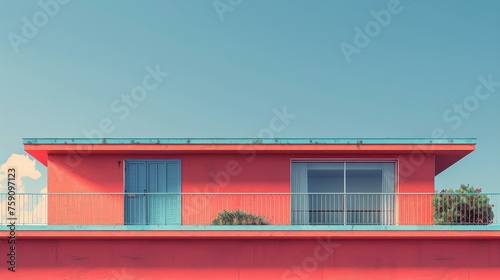 Large Blue House With Lots of Windows