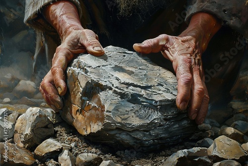 Let those among you who have not sinned, cast the first stone. photo