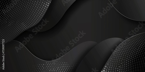 Black abstract background with carbon texture, dots and gradient in modern style Generative AI