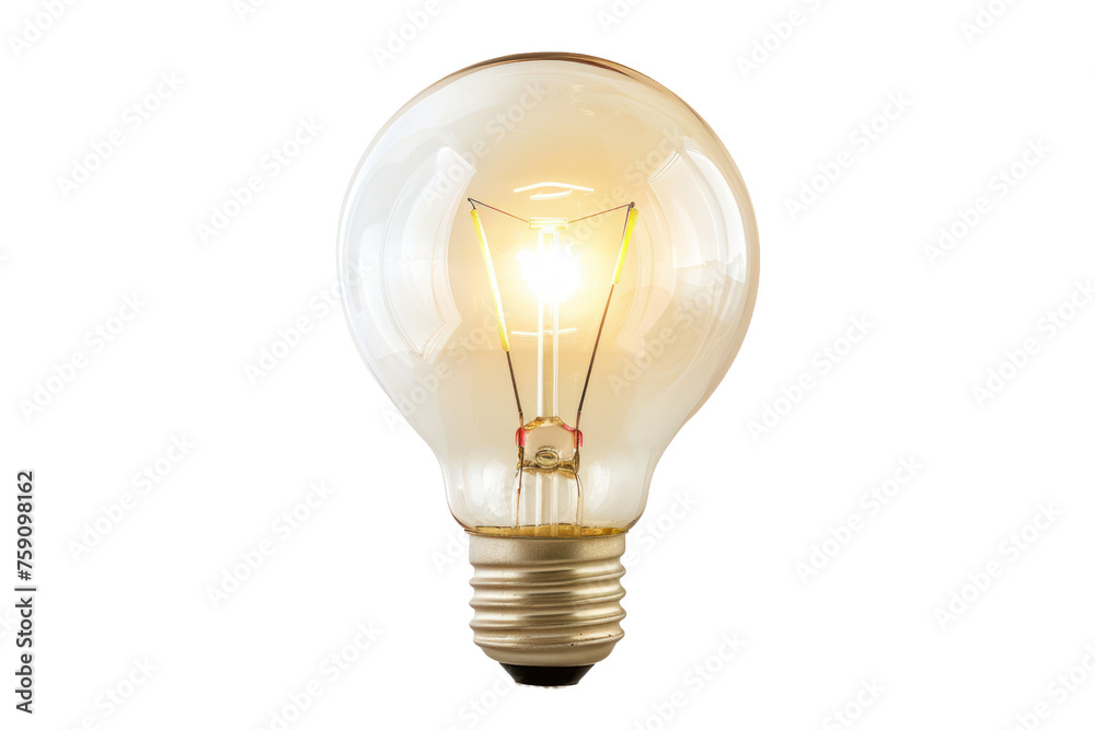 Obraz premium Glowing Light Bulb Symbolizing Innovation Isolated on Transparent Background