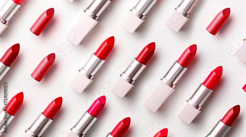Different tones of red lipstick banner for beauty shop  lipstick campaign minimalism style