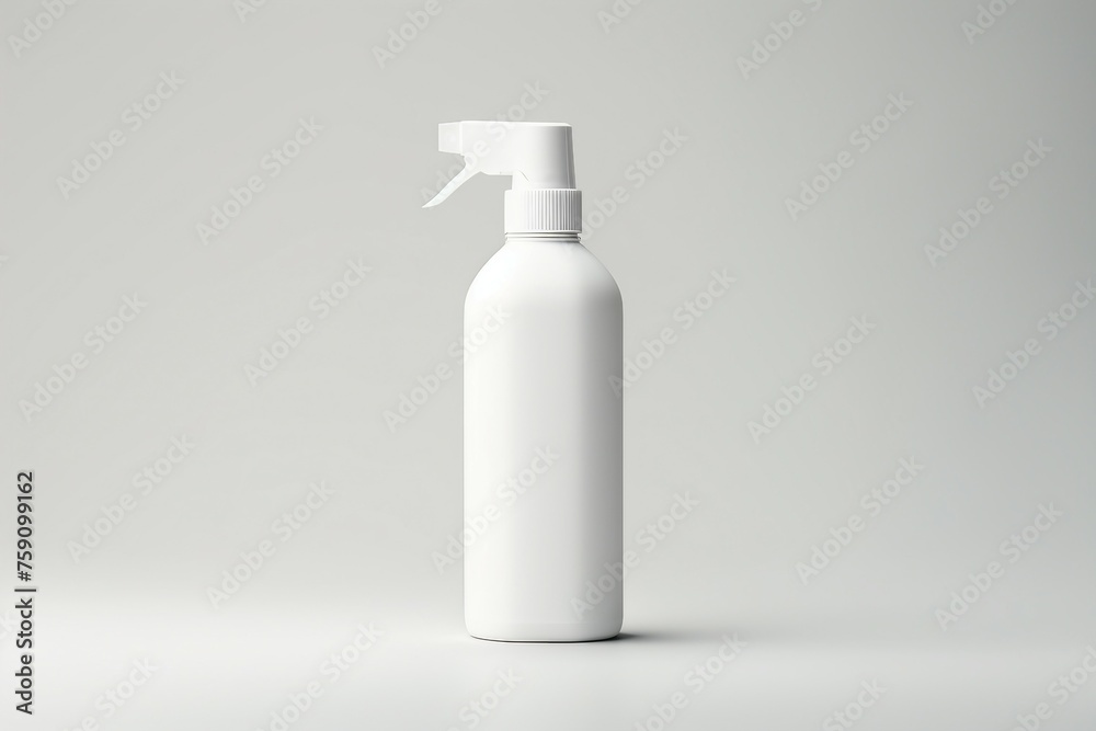 A white plastic bottle is placed on a white surface A white plastic bottle is placed on a white surface