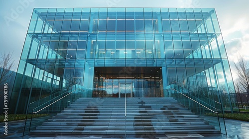 Modern Glass Building With Stairs