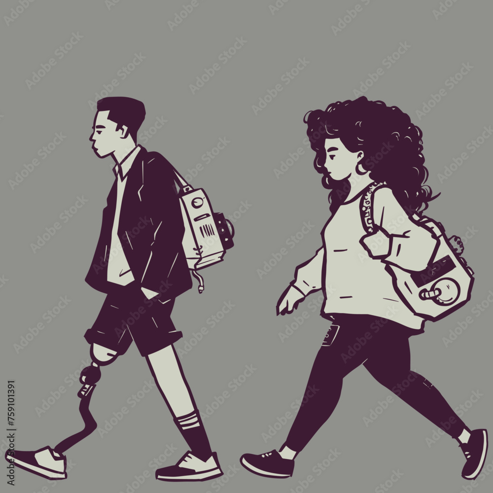 Fototapeta premium Walking Contradiction.eps