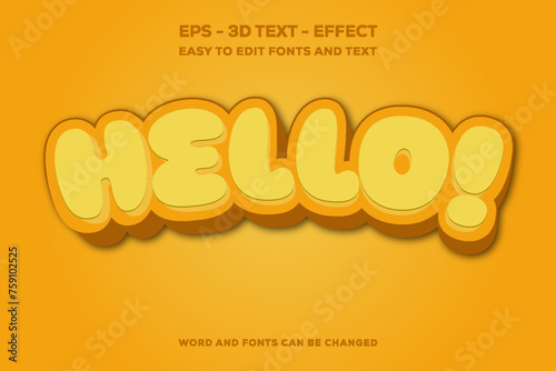 Hello 3D Text Effect.