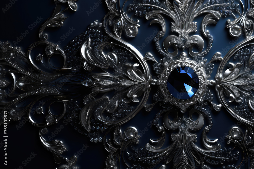 Exquisite Sapphire and Silver Background Wallpaper Design Exquisite Sapphire and Silver Background Wallpaper Design