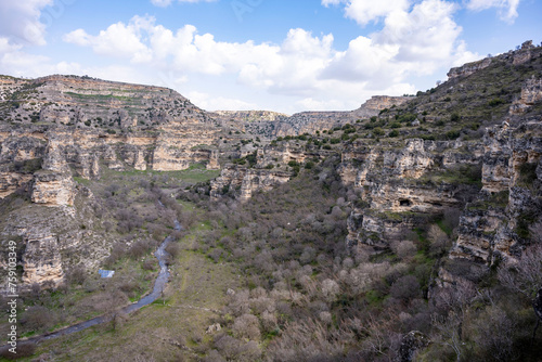 Ulubey Canyon is a nature park in the Ulubey and Karahallı of Usak, Turkey. The park provides suitable habitat for many species of animals and plants and is being developed as a centre for ecotourism. © enderbayindir
