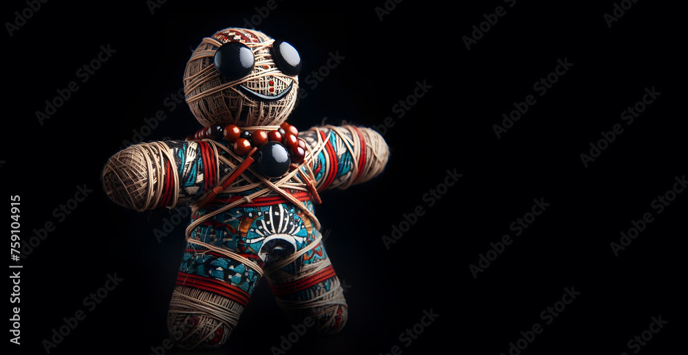 Voodoo Doll on isolated in black