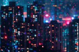 Nighttime Urban Skyline with City Lights