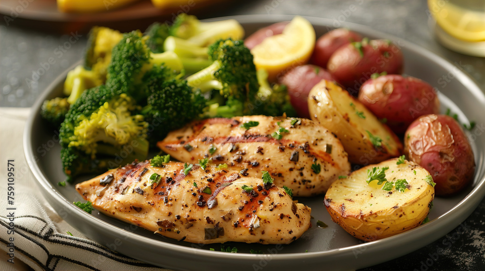 Grilled chicken with vegetables Grilled chicken with vegetables