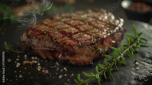 Beef steak on a board