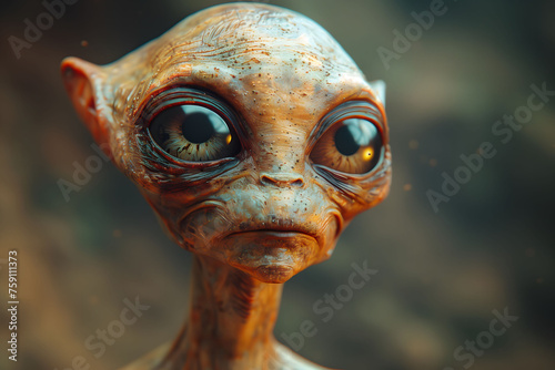 Close Up of Alien With Big Eyes photo