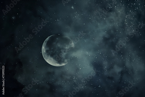 Full moon against a dark sky