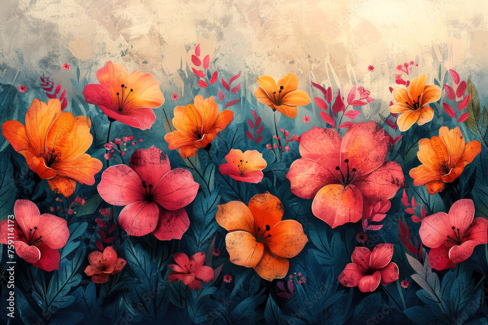 A positive spring card with painted flowers to lift your spirits and believe in the best.