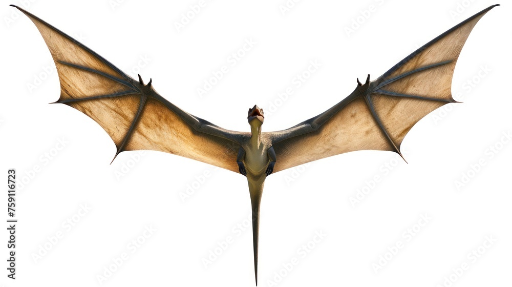 Clipart vector illustration of a flying dinosaur, Pterodactyl. - obrazy, fototapety, plakaty 