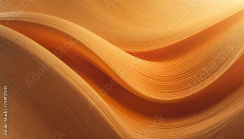 Abstract orange smooth waves. Modern soft luxury texture