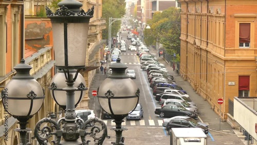 Bologna, Italy: lanterns on street Milazzo photo