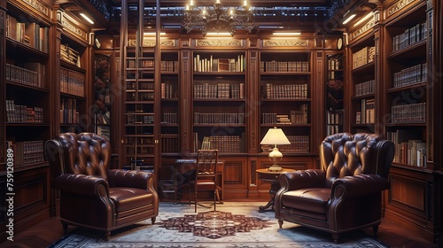 a visual representation of a timeless home library through AI, 