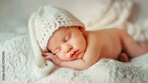 concept shooting newborn baby sleeping. Selective focus.