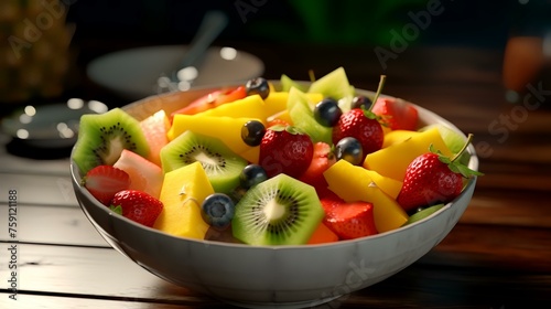 fruit salad in a bowl © shameem