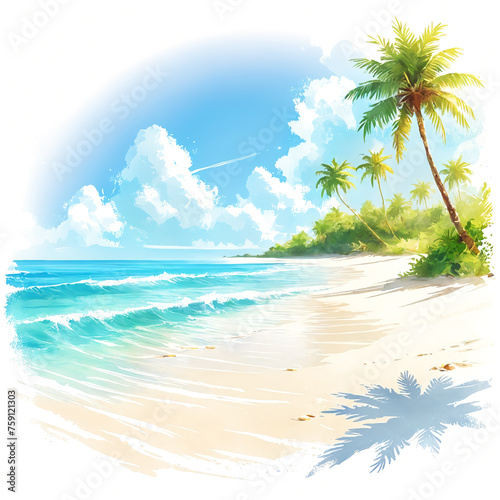 a nice tropical beach with palm trees