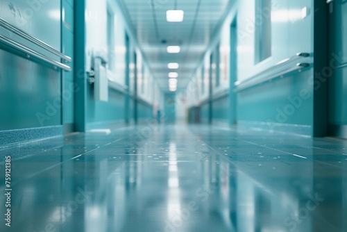 hospital hallway Welcome Clinic Unfocused background, hospital reception building concept.,generative