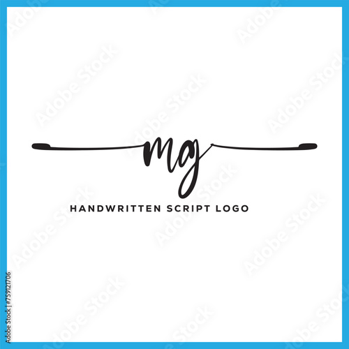 MG initials Handwriting signature logo. MG Hand drawn Calligraphy lettering Vector. MG letter real estate, beauty, photography letter logo design. photo