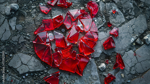 Broken Glass Heart Smashed On The Ground