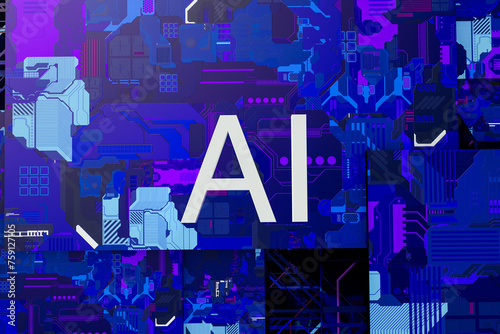 Ai technology concept in digital abstract background