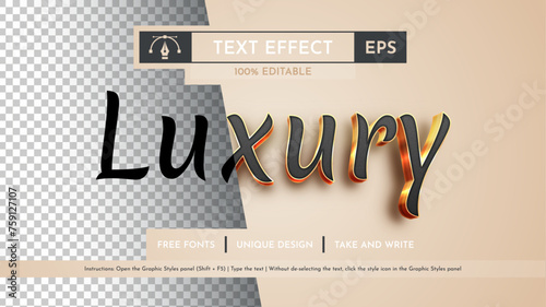 Luxury Editable Text Effect, Graphic Style