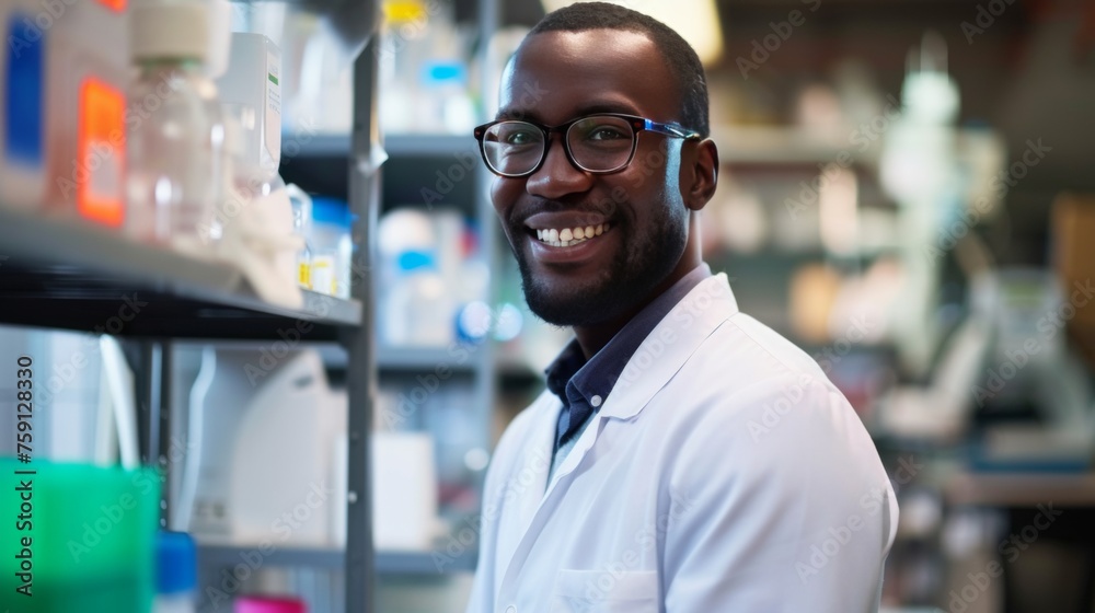 Portrait of research scientist in a biochemistry lab Portrait of research scientist in a biochemistry lab