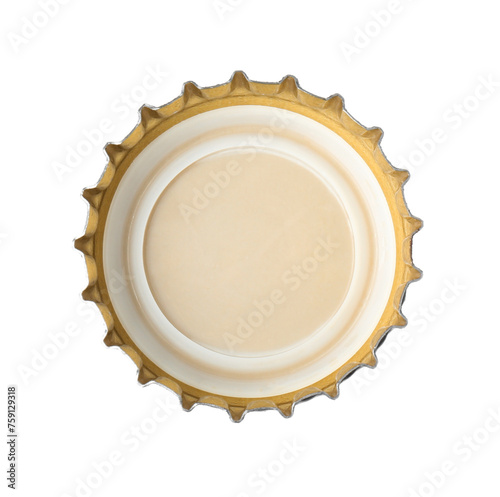 One beer bottle cap isolated on white