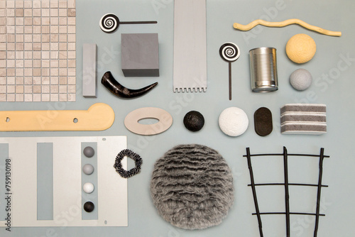 A design set of different materials and details