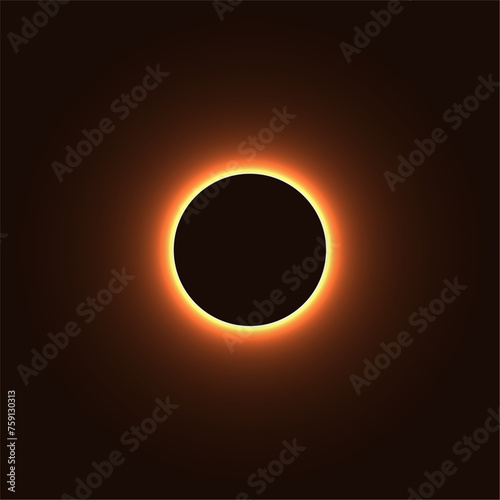 Total solar eclipse. Illustration of a natural phenomenon, where the Moon obscures the Sun. Eclipses have been interpreted as omens, and portents, a phenomenon, often signifying the advent of change.