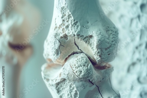 Illustrate bones weakened and fractured due to osteoporosis. photo