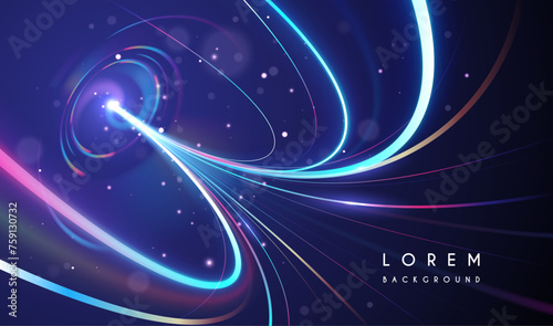 Neon light lines effect with sparks