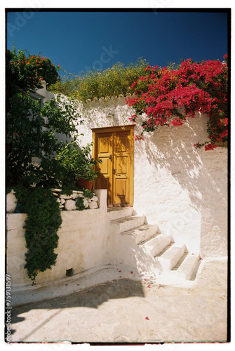 Greek Island Architecture bougainvillaea photo