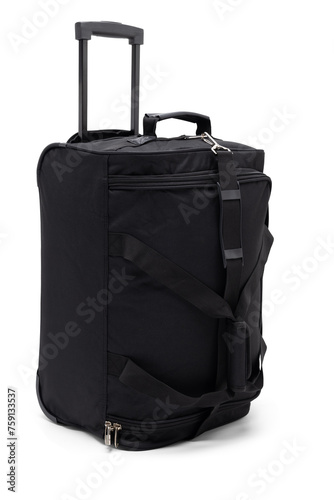 suitcase or baggage trolley luggage, airline trolley bag, airpack visby trolley travel bag isolated on white background. black color.