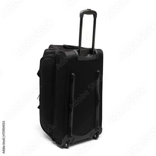 suitcase or baggage trolley luggage, airline trolley bag, airpack visby trolley travel bag isolated on white background. black color. photo